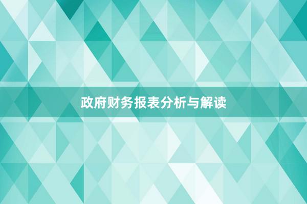 政府财务报表分析与解读